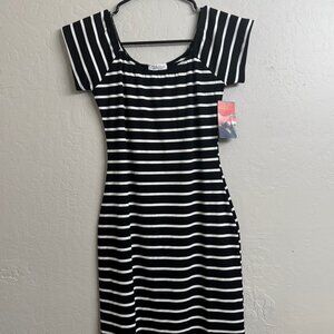 Hayley & June Striped Bodycon Dress | Juniors L | NWT